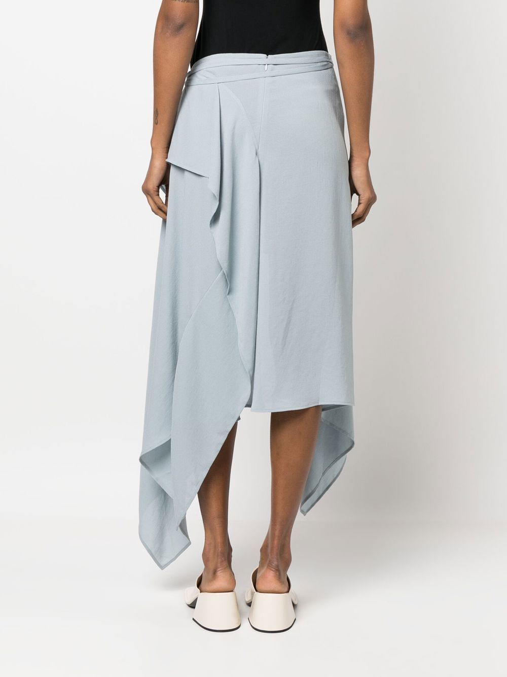 Blue draped asymmetric midi skirt - women - ACNE STUDIOS
